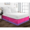 thumbnail image 1 of D.N.G. BEDDINGS 1 Piece Split Corner Two Tone Tailored Bed Skirt, King Size 8 Inch Deep Pocket, 800 Thread Count, 100% Egyptian Cotton, Solid Hot Pink/Purple Color., 1 of 3