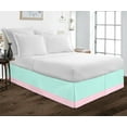 thumbnail image 1 of D.N.G. BEDDINGS 1 Piece Split Corner Two Tone Tailored Bed Skirt, Olympic Queen Size 12 Inch Deep Pocket, 800 Thread Count, 100% Egyptian Cotton, Solid Aqua Blue/Light Pink Color., 1 of 3