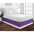 thumbnail image 1 of D.N.G. BEDDINGS 1 Piece Split Corner Two Tone Tailored Bed Skirt, Olympic Queen Size 21 Inch Deep Pocket, 800 Thread Count, 100% Egyptian Cotton, Solid Purple/Light Pink Color., 1 of 3