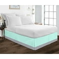 thumbnail image 1 of D.N.G. BEDDINGS 1 Piece Split Corner Two Tone Tailored Bed Skirt, Olympic Queen Size 6 Inch Deep Pocket, 800 Thread Count, 100% Egyptian Cotton, Solid Aqua Blue/Silver Color., 1 of 3