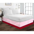thumbnail image 1 of D.N.G. BEDDINGS 1 Piece Split Corner Two Tone Tailored Bed Skirt, Olympic Queen Size 8 Inch Deep Pocket, 800 Thread Count, 100% Egyptian Cotton, Solid Light Pink/Red Color., 1 of 3