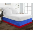 thumbnail image 1 of D.N.G. BEDDINGS 1 Piece Split Corner Two Tone Tailored Bed Skirt, Queen Size 21 Inch Deep Pocket, 800 Thread Count, 100% Egyptian Cotton, Solid Royal Blue/Red Color., 1 of 3