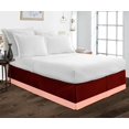 thumbnail image 1 of D.N.G. BEDDINGS 1 Piece Split Corner Two Tone Tailored Bed Skirt, Queen Size 6 Inch Deep Pocket, 800 Thread Count, 100% Egyptian Cotton, Solid Burgundy/Peach Color., 1 of 3