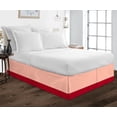 thumbnail image 1 of D.N.G. BEDDINGS 1 Piece Split Corner Two Tone Tailored Bed Skirt, Queen Size 6 Inch Deep Pocket, 800 Thread Count, 100% Egyptian Cotton, Solid Peach/Red Color., 1 of 3