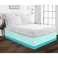 thumbnail image 1 of D.N.G. BEDDINGS 1 Piece Split Corner Two Tone Tailored Bed Skirt, Queen Size 8 Inch Deep Pocket, 800 Thread Count, 100% Egyptian Cotton, Solid Aqua Blue/Turquoise Blue Color., 1 of 3