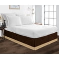 thumbnail image 1 of D.N.G. BEDDINGS 1 Piece Split Corner Two Tone Tailored Bed Skirt, Twin Size 10 Inch Deep Pocket, 800 Thread Count, 100% Egyptian Cotton, Solid Chocolate/Taupe Color., 1 of 3