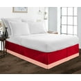 thumbnail image 1 of D.N.G. BEDDINGS 1 Piece Split Corner Two Tone Tailored Bed Skirt, Twin Size 18 Inch Deep Pocket, 800 Thread Count, 100% Egyptian Cotton, Solid Red/Peach Color., 1 of 3
