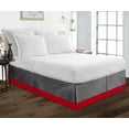 thumbnail image 1 of D.N.G. BEDDINGS 1 Piece Split Corner Two Tone Tailored Bed Skirt, Twin Size 24 Inch Deep Pocket, 800 Thread Count, 100% Egyptian Cotton, Solid Dark Grey/Red Color., 1 of 3