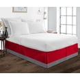 thumbnail image 1 of D.N.G. BEDDINGS 1 Piece Split Corner Two Tone Tailored Bed Skirt, Twin Size 6 Inch Deep Pocket, 800 Thread Count, 100% Egyptian Cotton, Solid Red/Dark Grey Color., 1 of 3