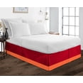 thumbnail image 1 of D.N.G. BEDDINGS 1 Piece Split Corner Two Tone Tailored Bed Skirt, Twin XL Size 10 Inch Deep Pocket, 800 Thread Count, 100% Egyptian Cotton, Solid Red/Orange Color., 1 of 3