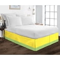 thumbnail image 1 of D.N.G. BEDDINGS 1 Piece Split Corner Two Tone Tailored Bed Skirt, Twin XL Size 10 Inch Deep Pocket, 800 Thread Count, 100% Egyptian Cotton, Solid Yellow/Sage Color., 1 of 3