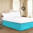 thumbnail image 1 of D.N.G. BEDDINGS 1 Piece Wrap Around Bed Skirt, 18 Inch Deep Pocket, 800 Thread Cotton 100% Egyptian Cotton, Full Size (54" x 75") Inch, Solid Turquoise Blue, 1 of 3