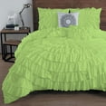 thumbnail image 1 of D.N.G. BEDDINGS 100% Egyptian Cotton 5 Piece Circle Ruffle Comforter Set with 1 Freebie Ruffle Pillow | 550 GSM Filled Microfiber - King/Cal-King Size, Sage Color - 800 Thread Count, 1 of 5