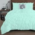 thumbnail image 1 of D.N.G. BEDDINGS 100% Egyptian Cotton 5 Piece Circle Ruffle Comforter Set with 1 Freebie Ruffle Pillow | 550 GSM Filled Microfiber - Oversized Super King Size, Aqua Blue Color - 800 Thread Count, 1 of 5