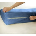 thumbnail image 1 of D.N.G. BEDDINGS 100% Egyptian Cotton, Zipper Mattress Cover, 800 Thread Counts, 10 Inch Deep Pocket, Twin Size, Solid Medium Blue Color, Zipper around the mattress, 1 of 2
