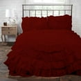 thumbnail image 1 of D.N.G. BEDDINGS 3 Piece 100% Egyptian Cotton Circle Ruffle Comforter Set, 550 GSM Filled Microfiber - King/Cal-King Size, Burgundy Color - 800 Thread Count, 1 of 5