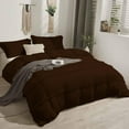 thumbnail image 1 of D.N.G. BEDDINGS 3 Piece Boho Chic Pom Pom Comforter, All Season Down Alternative Bedding Comforter with 2 Pillow Shams (King/California King Size, Chocolate) 800 Thread Count, Egyptian Cotton., 1 of 6