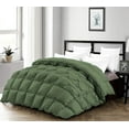 thumbnail image 1 of D.N.G. BEDDINGS 3 Piece Half Piece Pinch Pleated luxury Comforter Set Premium 800 Thread Count 100% Egyptian Cotton Super Soft (Oversized Super King Size Moss Color), 1 of 3