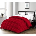 thumbnail image 1 of D.N.G. BEDDINGS 3 Piece Half Piece Pinch Pleated luxury Comforter Set Premium 800 Thread Count 100% Egyptian Cotton Super Soft (Twin/Twin XL Size Red Color), 1 of 3