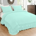 thumbnail image 1 of D.N.G. BEDDINGS 3 Piece Luxury 5 Inch Two Layer Ruffle Comforter Set Premium Super Soft, 800 TC, 100% Egyptian Cotton, Super Soft, King/California King Size Aqua Blue Color, 1 of 7