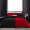 thumbnail image 1 of D.N.G. BEDDINGS 3 Piece Luxury Reversible Diamond Pattern Comforter Set Premium Super Soft, All Season 800 TC, 100% Egyptian Cotton Full/Queen Size Red/Black Solid Color, 1 of 7