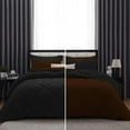 thumbnail image 1 of D.N.G. BEDDINGS 3 Piece Luxury Reversible Diamond Pattern Comforter Set Premium Super Soft, All Season 800 TC, 100% Egyptian Cotton Oversized Super King Size Chocolate/Black Solid Color, 1 of 7