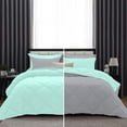 thumbnail image 1 of D.N.G. BEDDINGS 3 Piece Luxury Reversible Diamond Pattern Comforter Set Premium Super Soft, All Season 800 TC, 100% Egyptian Cotton Oversized Super King Size Aqua Blue-Silver Color, 1 of 6