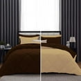thumbnail image 1 of D.N.G. BEDDINGS 3 Piece Luxury Reversible Diamond Pattern Comforter Set Premium Super Soft, All Season 800 TC, 100% Egyptian Cotton Oversized Super King Size Chocolate-Taupe Color, 1 of 7