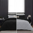 thumbnail image 1 of D.N.G. BEDDINGS 3 Piece Luxury Reversible Diamond Pattern Comforter Set Premium Super Soft, All Season 800 TC, 100% Egyptian Cotton Twin/Twin XL Size Silver/Black Solid Color, 1 of 7