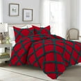 thumbnail image 1 of D.N.G. BEDDINGS 3 Piece Luxury Two Tone Diamond Ruffle Pattern Comforter Set Premium Super Soft, All Season 800 Thread Count, 100% Egyptian Cotton, Super King Size Teal/Red Solid Color, 1 of 4