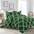 thumbnail image 1 of D.N.G. BEDDINGS 3 Piece Luxury Two Tone Diamond Ruffle Pattern Comforter Set Premium Super Soft, All Season 800 Thread Count, 100% Egyptian Cotton, Oversized Super King Size Green-Light Sage Color, 1 of 4