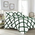 thumbnail image 1 of D.N.G. BEDDINGS 3 Piece Luxury Two Tone Diamond Ruffle Pattern Comforter Set Premium Super Soft, All Season 800 Thread Count 100% Egyptian Cotton Twin/Twin XL Size Green/White Solid Color, 1 of 4