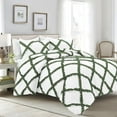 thumbnail image 1 of D.N.G. BEDDINGS 3 Piece Luxury Two Tone Diamond Ruffle Pattern Comforter Set Premium Super Soft, All Season 800 Thread Count 100% Egyptian Cotton Twin/Twin XL Size Moss/White Solid Color, 1 of 4