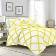 thumbnail image 1 of D.N.G. BEDDINGS 3 Piece Luxury Two Tone Diamond Ruffle Pattern Comforter Set Premium Super Soft, All Season 800 Thread Count 100% Egyptian Cotton Twin/Twin XL Size Yellow/White Solid Color, 1 of 4