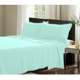 thumbnail image 1 of D.N.G. BEDDINGS 4 Piece Pom Pom Sheet Set 21 Inch Deep Pocket, White Pom-Pom Fringe Solid Pattern, 800 Thread Count 100% Egyptian Cotton (Solid Aqua Blue Color, Olympic Queen Size), 1 of 8