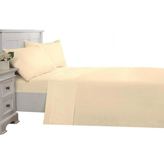 D.N.G. BEDDINGS 4 Piece Sheet Set with 15 Inch Deep Pocket 800 Thread Count 100% Egyptian Cotton Solid Ivory Color King Size