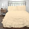 thumbnail image 1 of D.N.G. BEDDINGS 5 Piece 100% Egyptian Cotton Circle Ruffle Comforter Set, 550 GSM Filled Microfiber - Full/Queen Size, Ivory Color - 800 Thread Count, 1 of 5