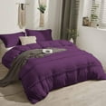 thumbnail image 1 of D.N.G. BEDDINGS 5 Piece Boho Chic Pom Pom Comforter, All Season Down Alternative Bedding Comforter with 4 Pillow Shams (King/California King Size, Plum) 800 Thread Count, Egyptian Cotton., 1 of 6