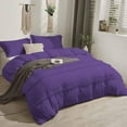 thumbnail image 1 of D.N.G. BEDDINGS 5 Piece Boho Chic Pom Pom Comforter, All Season Down Alternative Bedding Comforter with 4 Pillow Shams (King/California King Size, Purple) 800 Thread Count, Egyptian Cotton., 1 of 6