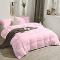thumbnail image 1 of D.N.G. BEDDINGS 5 Piece Boho Chic Pom Pom Comforter, All Season Down Alternative Bedding Comforter with 4 Pillow Shams (Oversized Super King Size, Light Pink) 800 Thread Count, Egyptian Cotton., 1 of 6