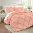 thumbnail image 1 of D.N.G. BEDDINGS 5 Piece Luxurious Diamond Ruffle Comforter Set Super Soft, All Season Pintuck 800 Thread Count, 100% Egyptian Cotton, Oversized Super King Size Peach Color, 1 of 9
