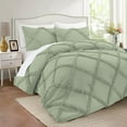 thumbnail image 1 of D.N.G. BEDDINGS 5 Piece Luxurious Diamond Ruffle Comforter Set Super Soft, All Season Pintuck 800 Thread Count, 100% Egyptian Cotton, Super King Size Light Sage Color, 1 of 9
