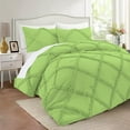 thumbnail image 1 of D.N.G. BEDDINGS 5 Piece Luxurious Diamond Ruffle Comforter Set Super Soft, All Season Pintuck 800 Thread Count, 100% Egyptian Cotton, Super King Size Sage Color, 1 of 9