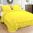 thumbnail image 1 of D.N.G. BEDDINGS 5 Piece Luxury 5 Inch Two Layer Ruffle Comforter Set Premium Super Soft, 800 TC, 100% Egyptian Cotton, Super Soft, Twin/Twin XL Size Yellow Color, 1 of 7