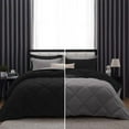 thumbnail image 1 of D.N.G. BEDDINGS 5 Piece Luxury Reversible Diamond Pattern Comforter Set Premium Super Soft, All Season 800 TC, 100% Egyptian Cotton King/California King Size Dark Grey/Black Solid Color, 1 of 7