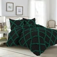 thumbnail image 1 of D.N.G. BEDDINGS 5 Piece Luxury Two Tone Diamond Ruffle Pattern Comforter Set Premium Super Soft All Season 800 Thread Count, 100% Egyptian Cotton, Twin/Twin XL Size Teal Green/Black Solid Color, 1 of 4