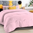 thumbnail image 1 of D.N.G. BEDDINGS 5 Piece Luxury Wavy Stitching Comforter Set Super Soft, All Season, 800 Thread Count, 100% Egyptian Cotton, With 6 Corner Tabs, King/California King Size Light Pink Color, 1 of 6