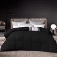 thumbnail image 1 of D.N.G. BEDDINGS 800 Thread Count 3 Piece Comforter Set, 100% Egyptian Cotton Cover, Damask Stripe, Full/Queen Size, Black Color, 1 of 6