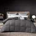 thumbnail image 1 of D.N.G. BEDDINGS 800 Thread Count 3 Piece Comforter Set, 100% Egyptian Cotton Cover, Damask Stripe, Full/Queen Size, Dark Grey Color, 1 of 6