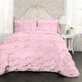 thumbnail image 1 of D.N.G. BEDDINGS 800 Thread Counts, 100% Egyptian Cotton, 550 GSM Microfiber filled Quilt Ruffled With Small Pom Pom Textured 1 Piece King/Cal-King Size Comforter, Light Pink, 1 of 6
